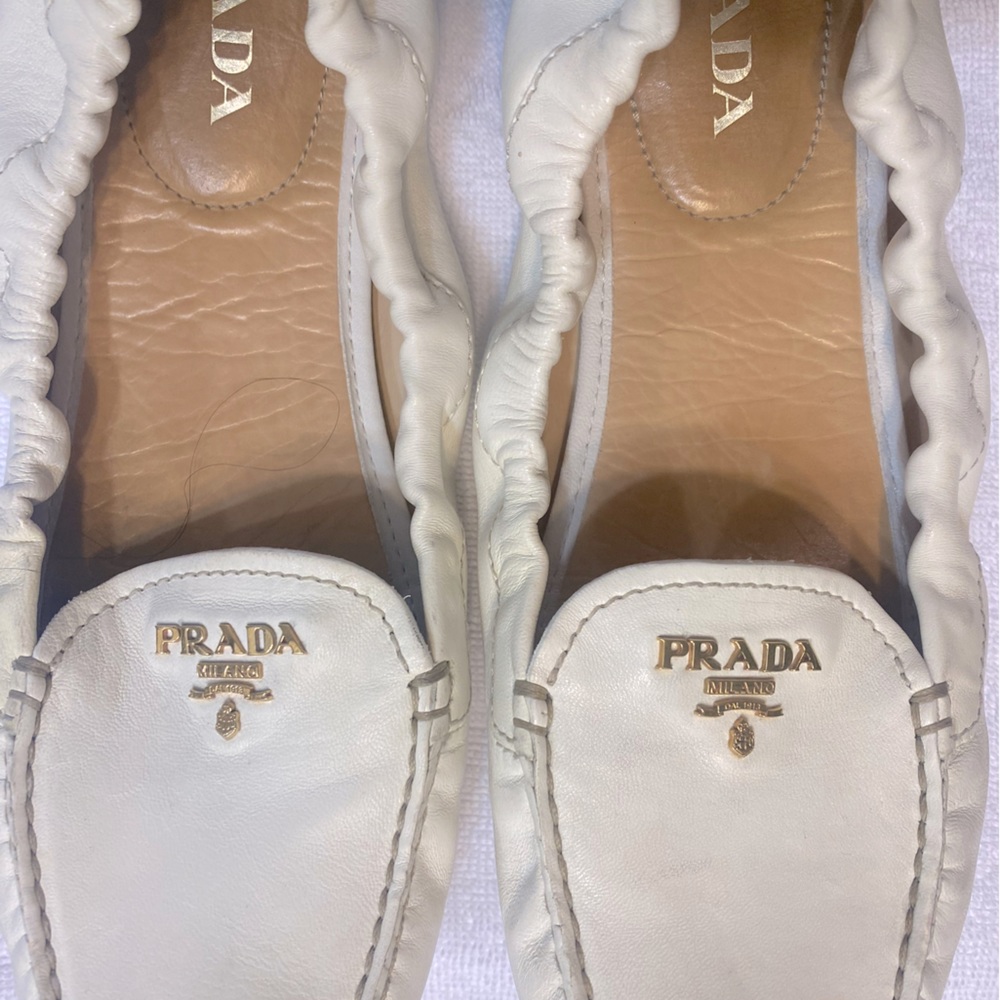 PRADA WHITE LOAFERS - excellent condition